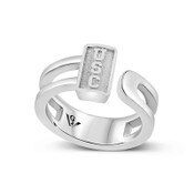 USC Trojans Sterling Silver Vertical Double Band Ring